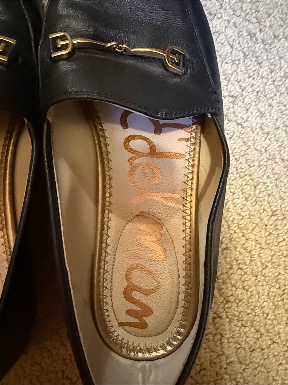 Sam Edelman Black Leather Slip-On Bit Loafers - Picture 4 of 7